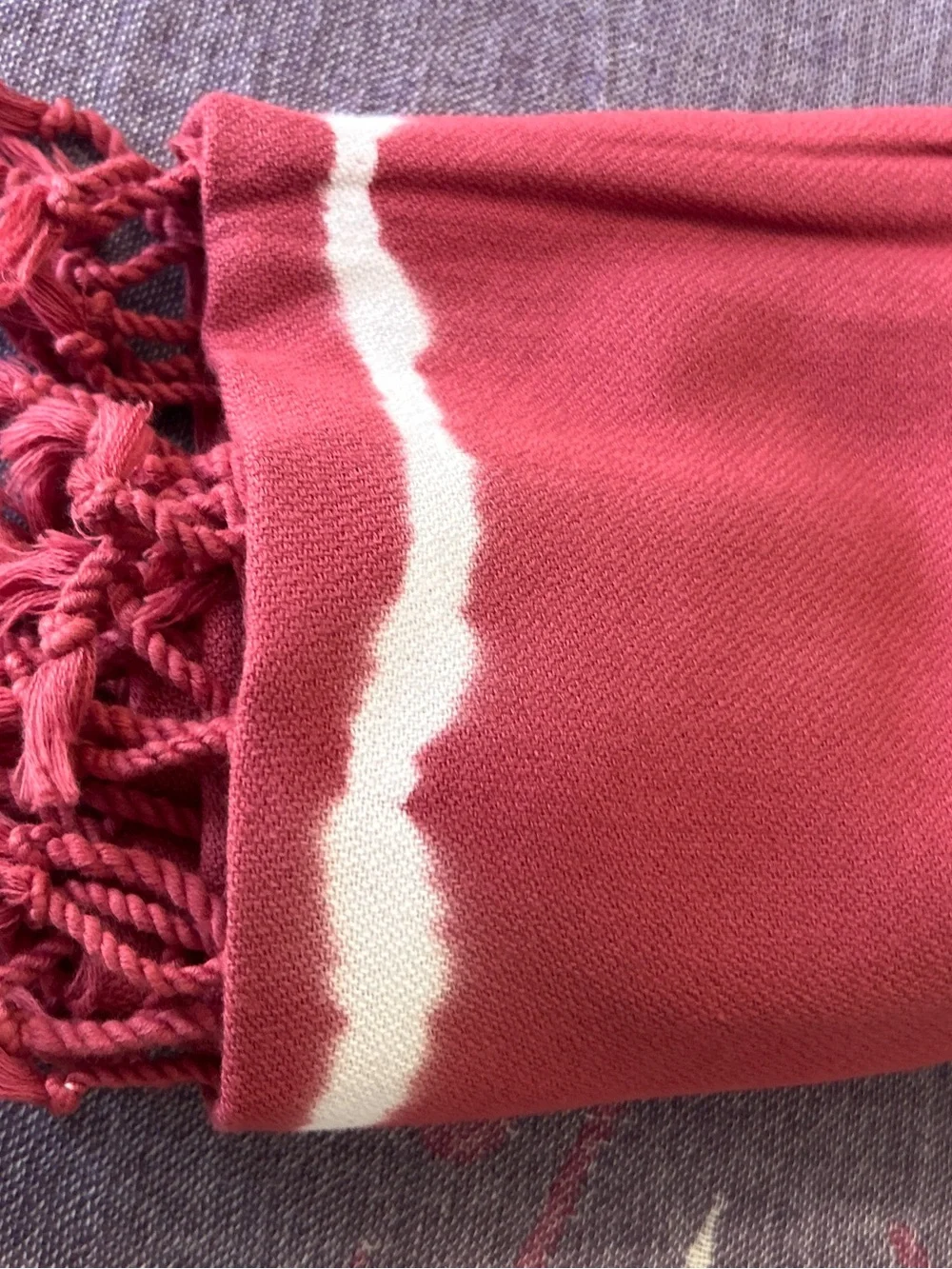 Festival Travel Towel Tie Dye Burgundy Red White 36 x 65 NEW